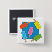 Badge Carré 5 Cm Patters de Popsicles (Devant & derrière)