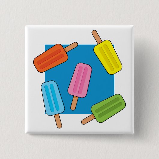 Badge Carré 5 Cm Patters de Popsicles (Devant)