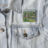 Badge Carré 5 Cm Paul Cezanne - Auvers, Vue panoramique (En situation)