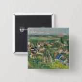 Badge Carré 5 Cm Paul Cezanne - Auvers, Vue panoramique (Devant & derrière)