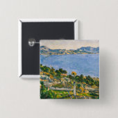 Badge Carré 5 Cm Paul Cezanne - Golfe de Marseille vu d'Estaque (Devant & derrière)