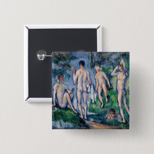 Badge Carré 5 Cm Paul Cezanne - Groupe des Bathères (Devant & derrière)