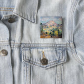 Badge Carré 5 Cm Paul Cezanne - Mont Sainte-Victoire (En situation)