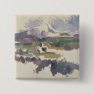 Badge Carré 5 Cm Paul Cezanne   Montagne Sainte-Victoire, 1904-05
