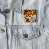 Badge Carré 5 Cm Paul Cézanne - Pommes et Oranges (En situation)