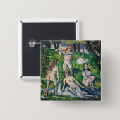 Badge Carré 5 Cm Paul Cezanne - Quatre Bathers (Devant & derrière)