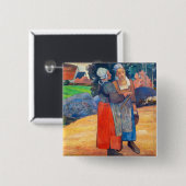 Badge Carré 5 Cm Paul Gauguin - Paysannes Bretonnes (Devant & derrière)