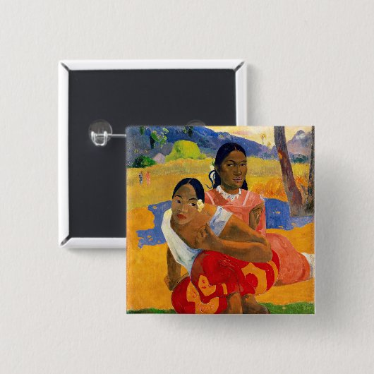 Badge Carré 5 Cm Paul Gauguin - Quand Vous Marierez-Vous ? (Devant & derrière)