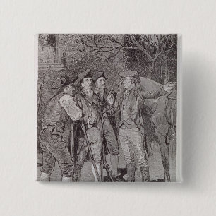 Badge Carré 5 Cm Paul Revere à Lexington