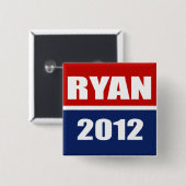 Badge Carré 5 Cm Paul Ryan 2012 (Devant & derrière)