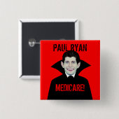 Badge Carré 5 Cm Paul Ryan aime Assurance-maladie (Devant & derrière)