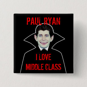 Badge Carré 5 Cm Paul Ryan aime la classe moyenne