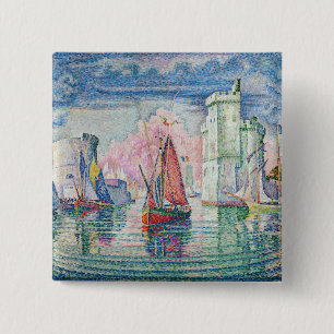 Badge Carré 5 Cm Paul Signac - Entrée du port de La Rochelle