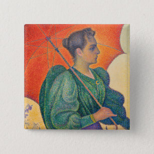 Badge Carré 5 Cm Paul Signac - Femme avec un parasol