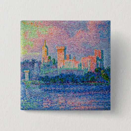 Badge Carré 5 Cm Paul Signac - Le Palais Pape, Avignon (Devant)