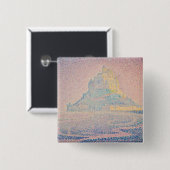 Badge Carré 5 Cm Paul Signac - Mont Saint Michel Fog et Soleil (Devant & derrière)