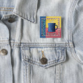 Badge Carré 5 Cm Pause café (En situation)