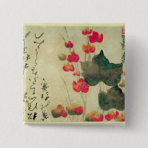Badge Carré 5 Cm Pavots