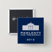 Badge Carré 5 Cm Pawlenty 2012 (Devant & derrière)