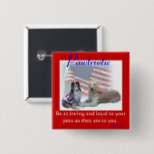 Badge Carré 5 Cm Pawtriotique (Devant & derrière)