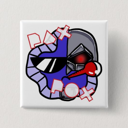 Badge Carré 5 Cm Pax Pox Cyborg (Devant)