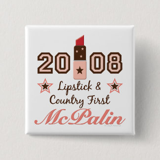 Badge Carré 5 Cm Pays Lipstick Premier 2008 McPalin Button