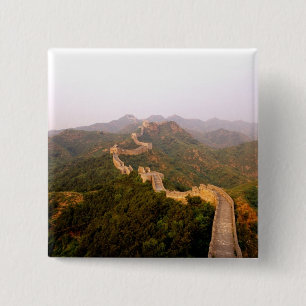 Badge Carré 5 Cm Paysage coloré à la Grande Muraille de Chine à