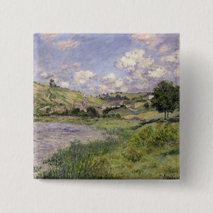Badge Carré 5 Cm Paysage de Claude Monet , Vetheuil, 1879