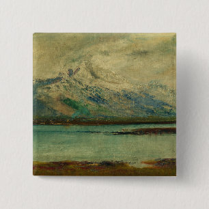 Badge Carré 5 Cm Paysage de la montagne de Tatra par Ladislav Medny