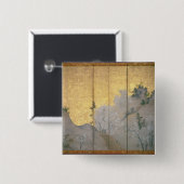 Badge Carré 5 Cm Paysage de ressort (Devant & derrière)