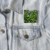 Badge Carré 5 Cm Paysage des fleurs du début du printemps (En situation)