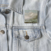 Badge Carré 5 Cm Paysage d'hiver (En situation)