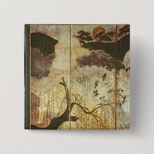 Badge Carré 5 Cm Paysage ensoleillé (Devant)