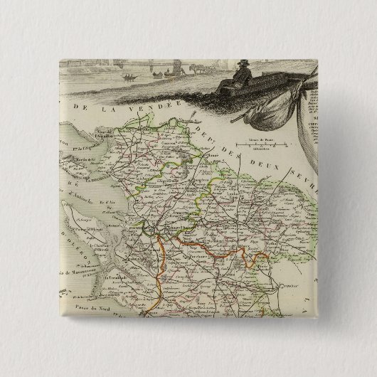 Badge Carré 5 Cm Paysage et forêt (Devant)