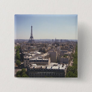 Badge Carré 5 Cm Paysage urbain de Paris, Paris, France