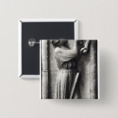 Badge Carré 5 Cm Paysan affilant sa faux pour (Devant & derrière)