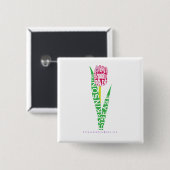 Badge Carré 5 Cm PD Wordy Tulip (Devant & derrière)