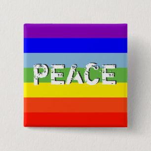 BADGE CARRÉ 5 CM PEACE