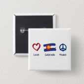 Badge Carré 5 Cm Peace Love Colorado (Devant & derrière)