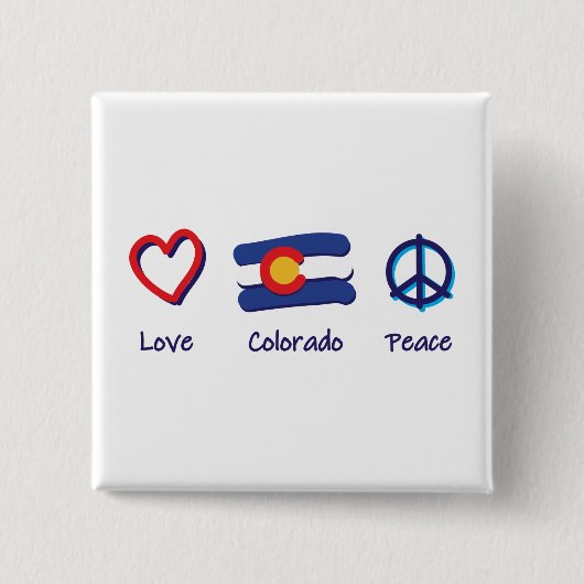Badge Carré 5 Cm Peace Love Colorado (Devant)
