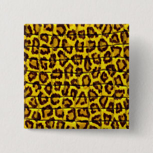 Badge Carré 5 Cm Peau de léopard
