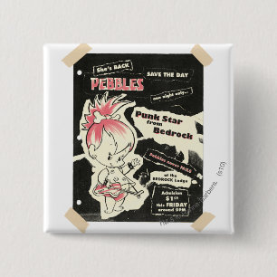 Badge Carré 5 Cm PEBBLES™ Punk Rock Legend