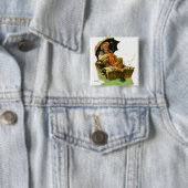 Badge Carré 5 Cm Pêche allée (En situation)