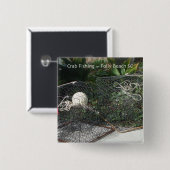 Badge Carré 5 Cm Pêche de crabe (Devant & derrière)