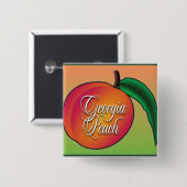 Badge Carré 5 Cm Pêche de la Géorgie (Devant & derrière)