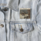 Badge Carré 5 Cm Pêcheurs de Terre-Neuve (En situation)