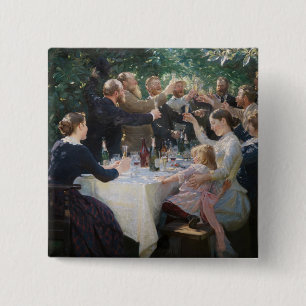 Badge Carré 5 Cm Peder Severin Kroyer - Hip, Hip, Hurrah !
