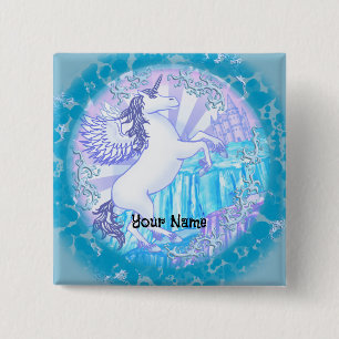 Badge Carré 5 Cm Pégase de montagne de cristal
