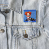Badge Carré 5 Cm Peignes de Ryan de clown (En situation)