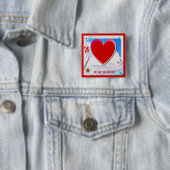 Badge Carré 5 Cm Peint Valentine Heart Ajouter Votre Photo (En situation)